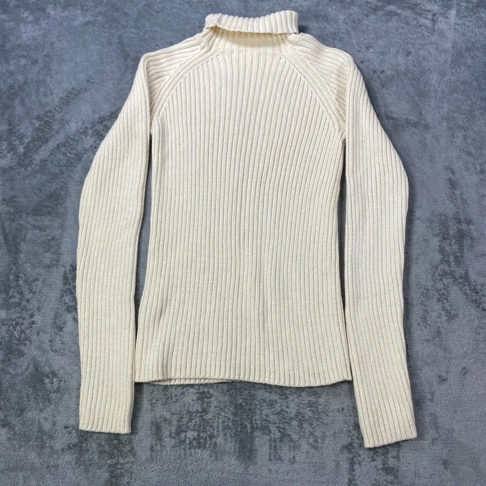 Ines De La Fressange x Uniqlo Turtleneck Sweater Women Size Small Cotton Wool